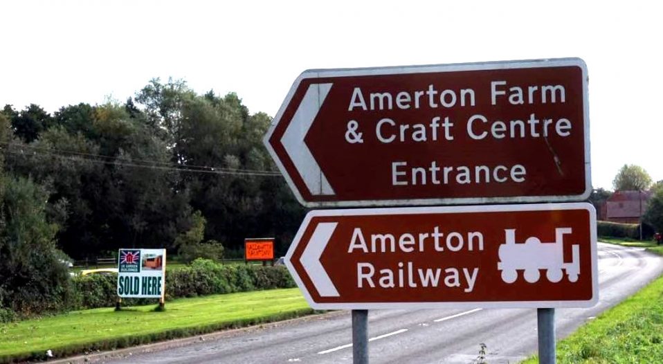 Amerton Railway Brown Sign